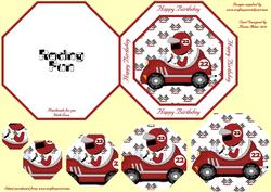 'ricky' the Racing Driver Octagonal Pyramid Quick Card
