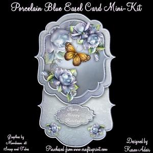 Porcelain Blue Bracket Shaped Easel Card Min-kit