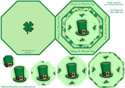 St Patricks Day Octagonal Pyramid Quick Card