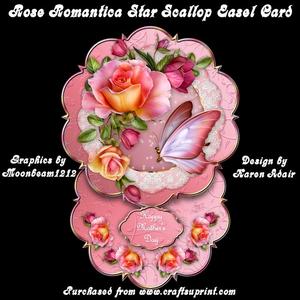 Rose Romantica Star-scallop Easel Card Mini-kit
