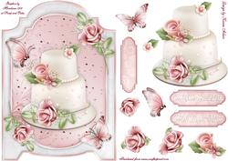 A Rose Confection Screen Card Front & Step by Step
