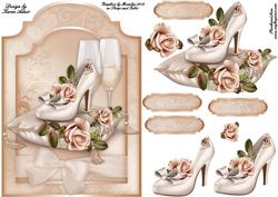 Wedding Glamour Shaped Card Front with Step by Step