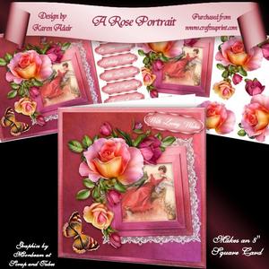 A Rose Portrait 8" Square Card Mini-kit