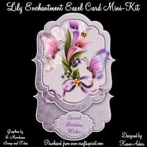 Lily Enchantment Bracket Shaped Easel Card Min-kit