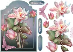 Lotus Love Shaped Card Front with Step by Step