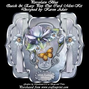 Porcelain Blue Quick & Easy Pop-out Card Mini-kit