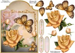 Edwardian Gold Shaped Card Front with Step by Step