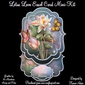 Lotus Love Bracket Shaped Easel Card Mini-kit