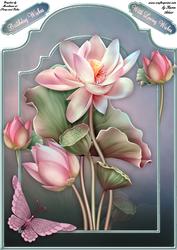Lotus Love A4 Shaped Card Front