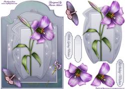 Lily Bloom - Shaped Card Front with Step by Step