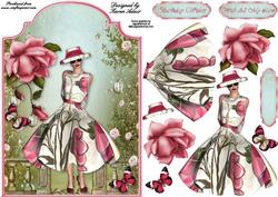 An English Rose - Shaped Card Front with Step by Step