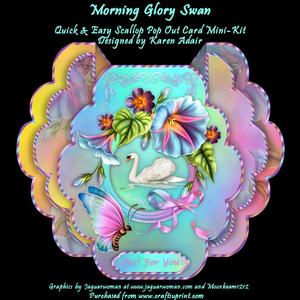 Morning Glory Swan - Easy Scallop Pop-out Card Mini-kit