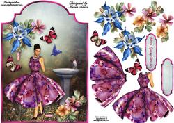 A Forest Flower - Shaped Card Front with Step by Step