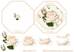 A Rose for Mother - Octagonal Quick Card with Decoupage