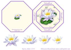 Water Lily Octagonal Quick Card with Decoupage