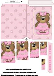 'rosie' the Ballerina Bear - New Book Shape with Spiral Pyramid Topper