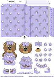 'lilac@ the Ballerina Bear - New Book Shape Quick Card
