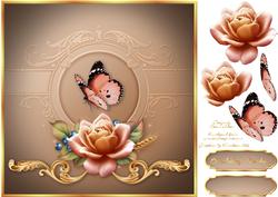 Rosey Rose Square Card Front with Step by Step