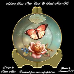 Autumn Rose - Plate Card and Stand Mini-kit