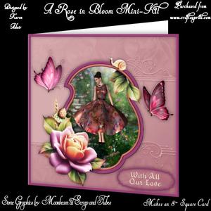A Rose in Bloom 8" Square Card Mini-kit
