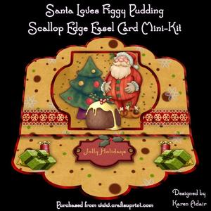 Santa Loves Figgy Pudding - Scallop Easel Card Mini-kit