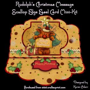 Rudolph's Christmas Message - Scallop Easel Card Mini-kit