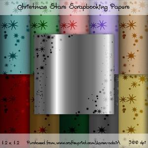Christmas Stars Scrapbook Paper Set