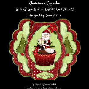 Cupcake Christmas - Easy Scallop Pop-out Card Mini-kit