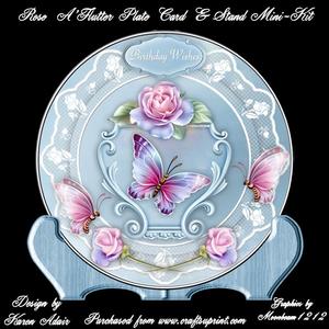 Rose A'flutter Plate Card Mini-kit
