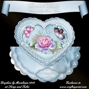 Frosted Roses Heart Shaped Wobble Card