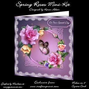 Spring Roses - 8" Square Card Mini-kit
