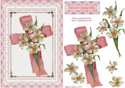 Sympathy Cross with Daffodils and Lace