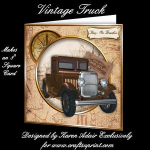 Vintage Truck 8" Square Card Mini-kit
