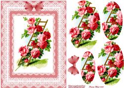 Climbing Roses 'n Lace Pyramid Card Front
