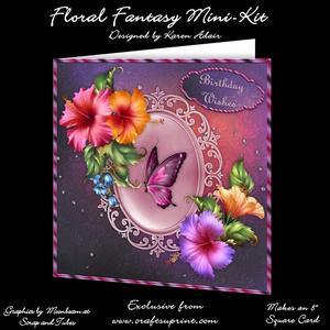 Floral Fantasy 8" Square Card Mini-kit