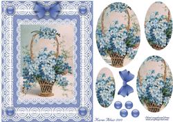 Forget Me Nots 'n Lace Pyramid Card Front