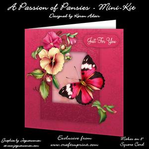 A Passion of Pansies 8" Square Card Mini-kit