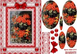 Rhododendrons 'n Lace Pyramid Card Front