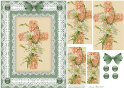 Easter Floral Cross 'n Lace Pyramid Card Front