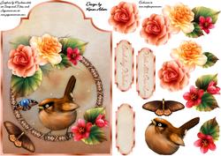 Begonia Birdsong - Shaped Card Front with Step by Step