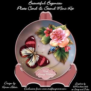 Beautiful Begonias Plate Card & Stand Mini-kit
