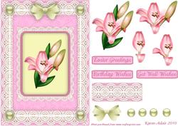 Lily 'n Lace Decoupage Card Front