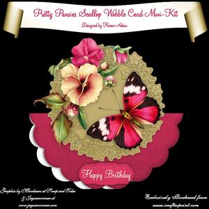 Pretty Pansies Scallop Wobble Card Mini-kit