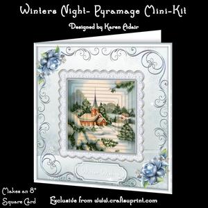 Winters Night 8" Square Card Pyramage Mini-kit