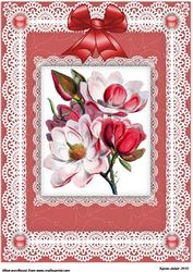 Magnolia 'n Lace A4 Card Front