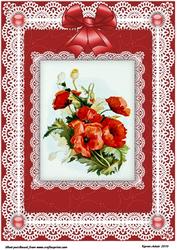 Poppies 'n Lace A4 Card Front