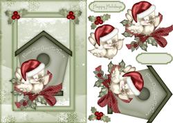 Christmas Chirps Card Front with Step by Step