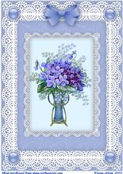 Violets 'n Lace A4 Card Front