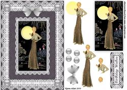 Art Deco Lady in the Orient 'n Lace Step by Step Card Front