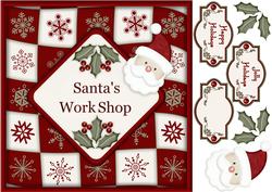 Santa's Workshop - 8" Square Card with Step by Step